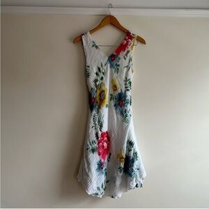 White cotton gauze ruffle dress